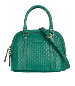 Mini Microguccissima Dome, Leather, Green, 486628, S/DB, 3*